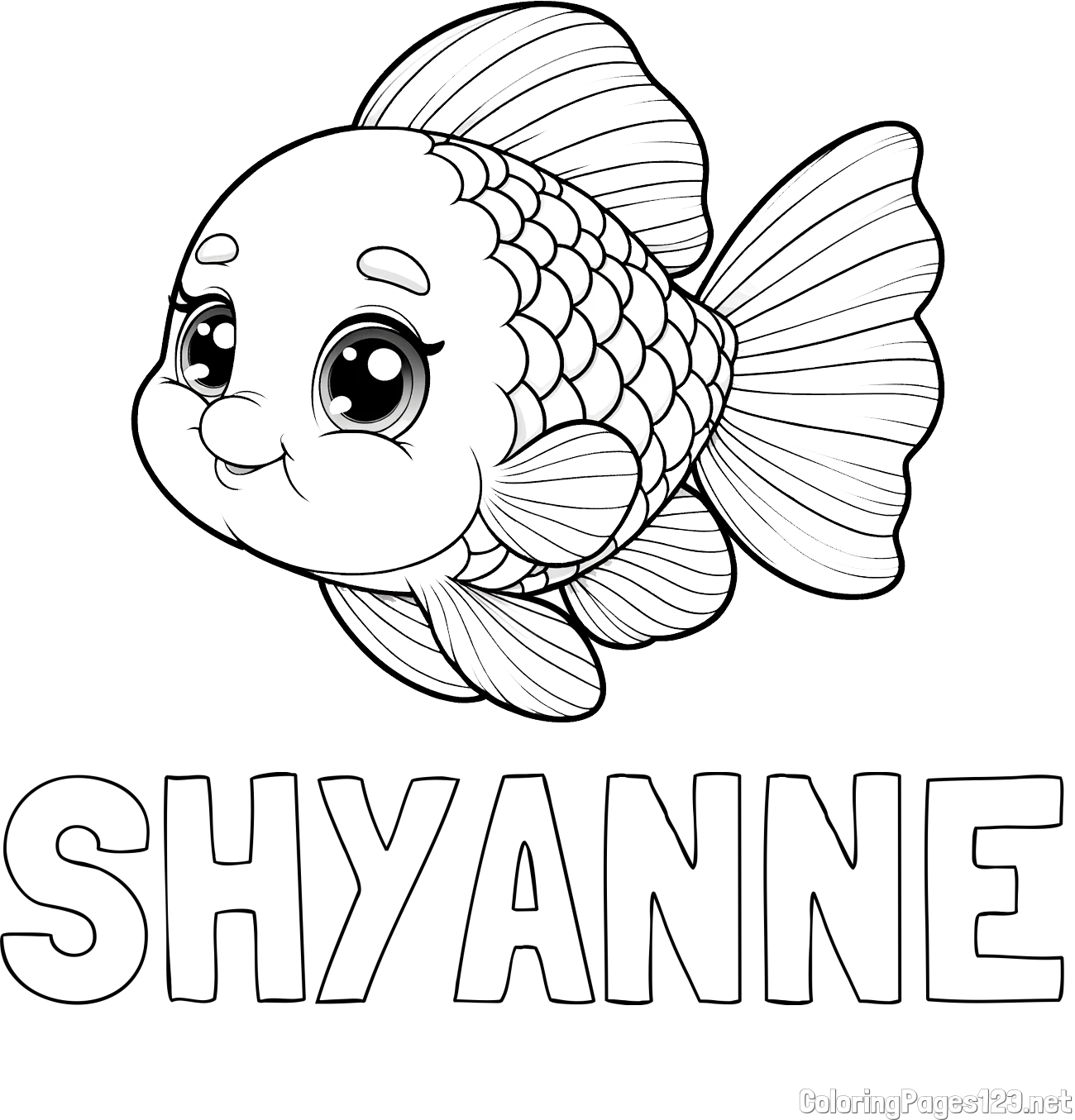 SHYANNE Coloring Page and Coloring Page of a Tropical Fish