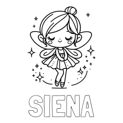 Online Created Coloring Page - SIENA Coloring Page and Children's Coloring Page of a Magical Fairy