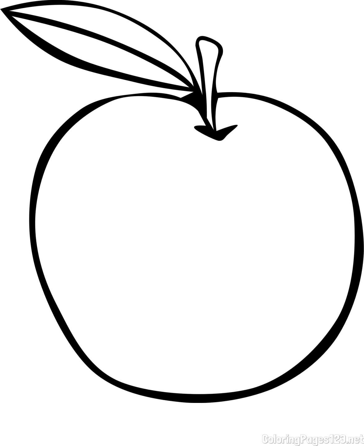 Simple Apple Coloring Page