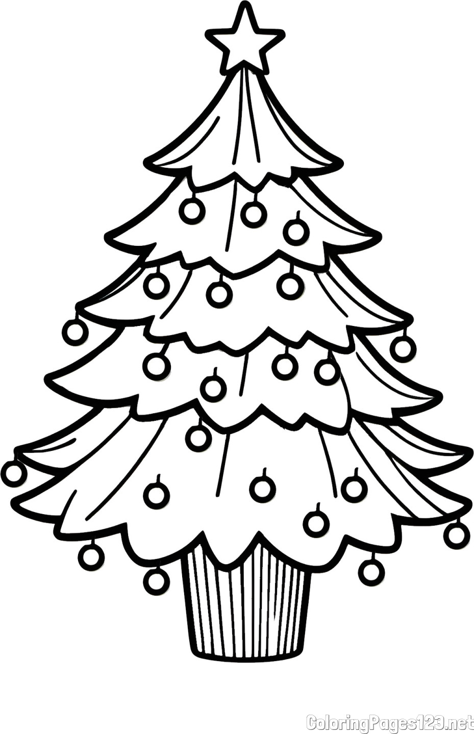 Simple Christmas Tree Coloring Page