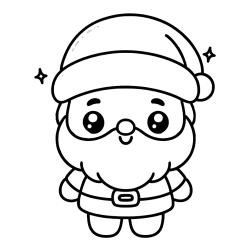 Simple Coloring Page of Santa Claus for Kids