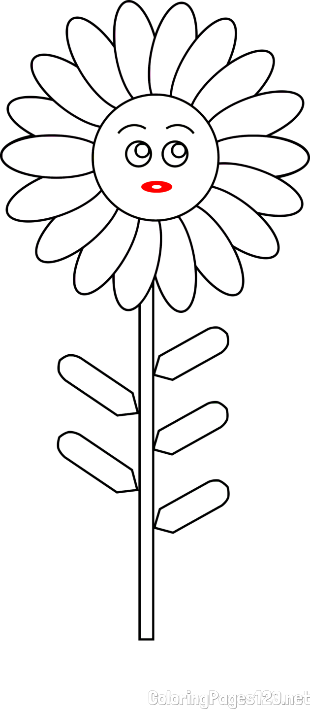 Simple Cute Flower Coloring Page