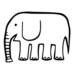 Simple Elephant Coloring Page for Kids
