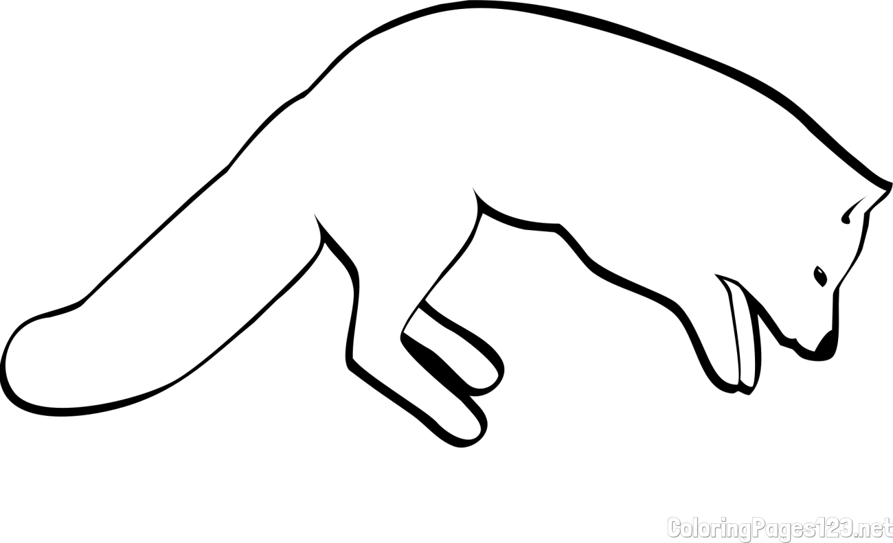 Simple Fox Outline Coloring Page