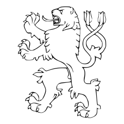 Simple Lion Crest Coloring Page