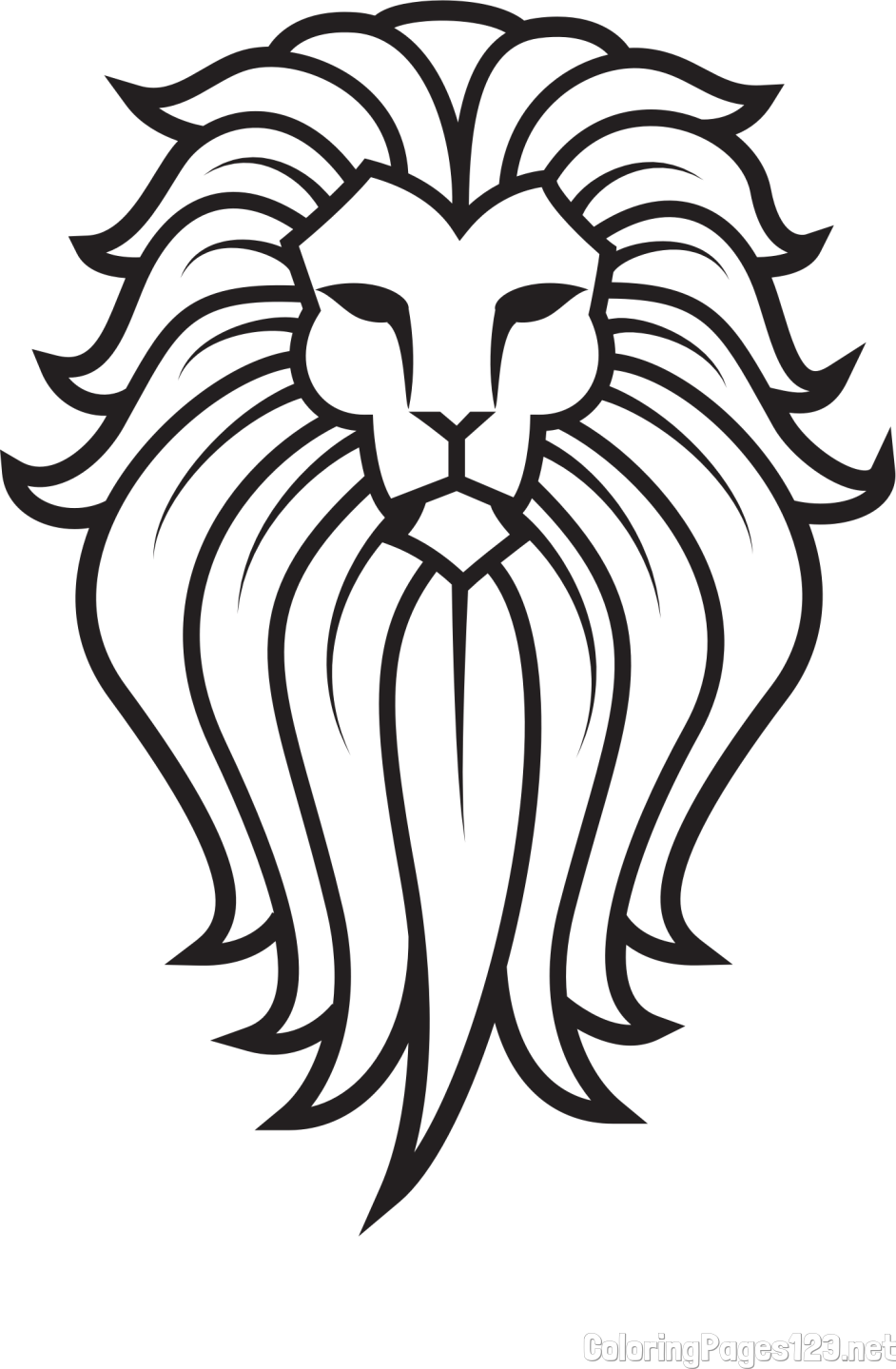 Simple Lion Head Coloring Page