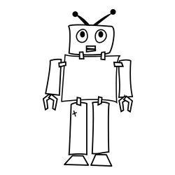Simple Robot Coloring Page