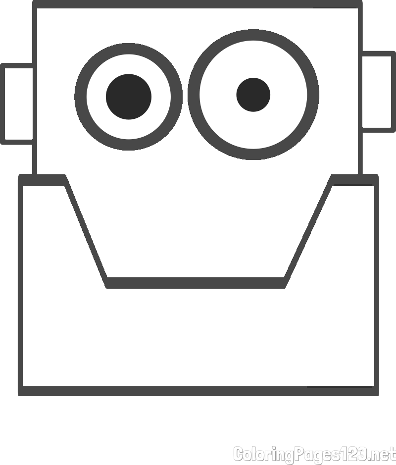 Simple Robot Head Coloring Page
