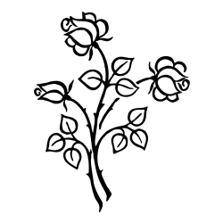 Simple Roses Coloring Page