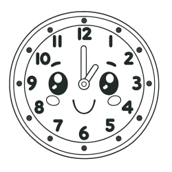 Smiling Clock Coloring Page