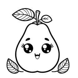 Smiling Pear Coloring Page