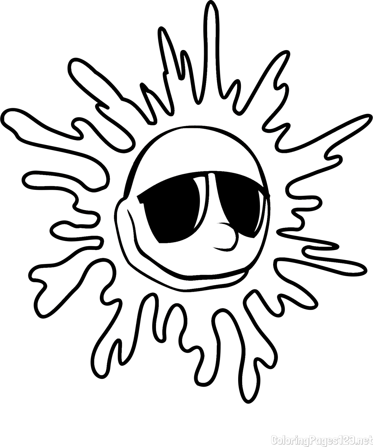 Smiling Sun Coloring Page