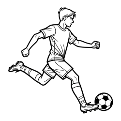 Soccer Player in Action Coloring Page