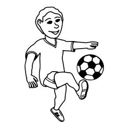 Soccer Player Playing with Ball Coloring Page