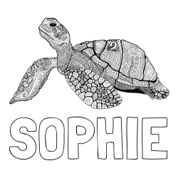 Online Created Coloring Page - SOPHIE Coloring Page and Turtle Mandala Coloring Page