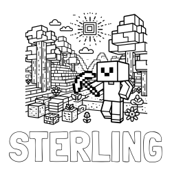 Online Created Coloring Page - STERLING Coloring Page and Minecraft World Coloring Page
