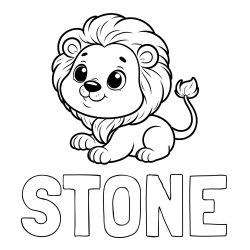 STONE Coloring Page alongside Playful Baby Lion Coloring Page