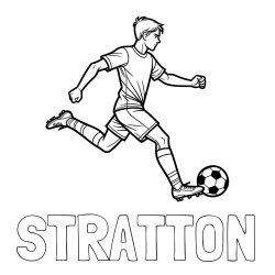 Online Created Coloring Page - STRATTON Coloring Page and Soccer Player in Action Coloring Page