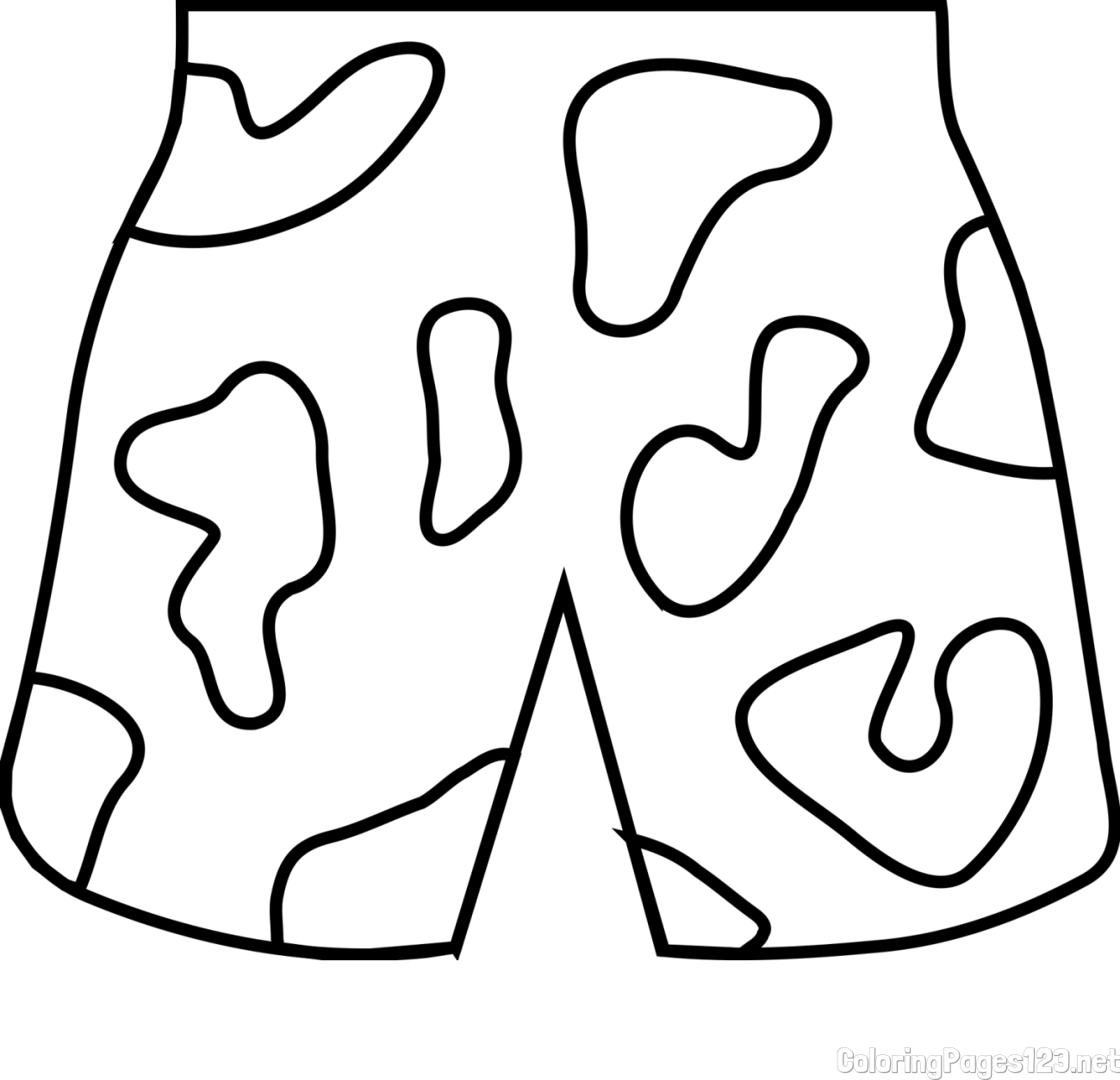 Summer Shorts Coloring Page