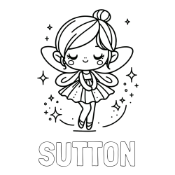 Online Created Coloring Page - SUTTON Coloring Page and Children's Coloring Page of a Magical Fairy