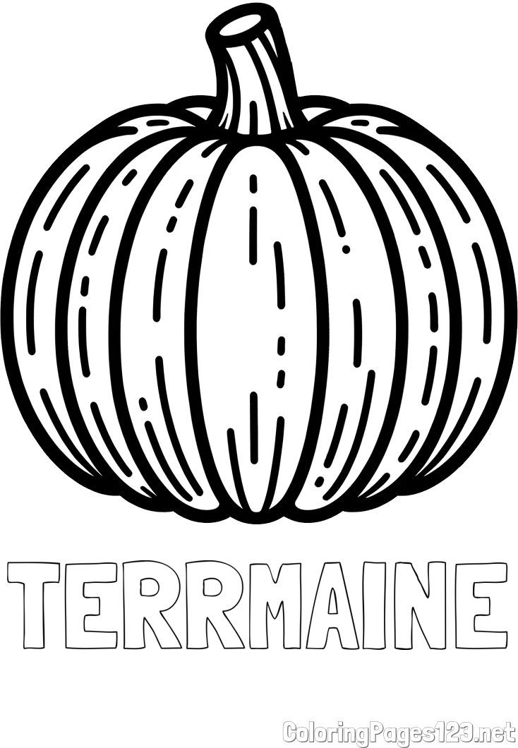 TERRMAINE Coloring Page and Easy Pumpkin Coloring