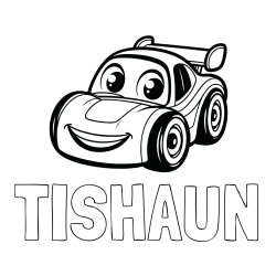 Online Created Coloring Page - TISHAUN Coloring Page and Children's Printable Coloring Page of a Racing Car