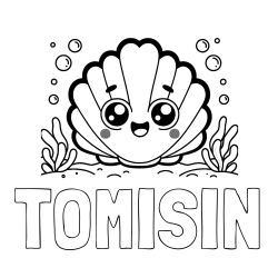 Online Created Coloring Page - TOMISIN Coloring Page and Smiling Seashell Coloring Page for Kids