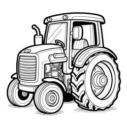 Tractor Coloring Page - Realistic and Beautiful