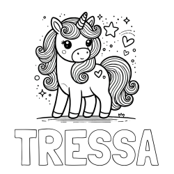 Online Created Coloring Page - TRESSA Coloring Page and Cute Unicorn Coloring Page