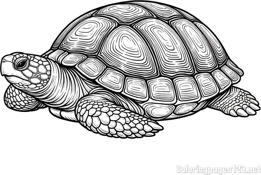 Turtle Coloring Page for Adults