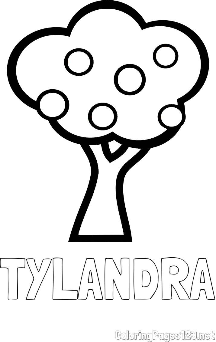 TYLANDRA Coloring Page and Apple Tree Coloring Page