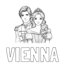 Online Created Coloring Page - VIENNA Coloring Page and Coloring Page of a Prince and Princess