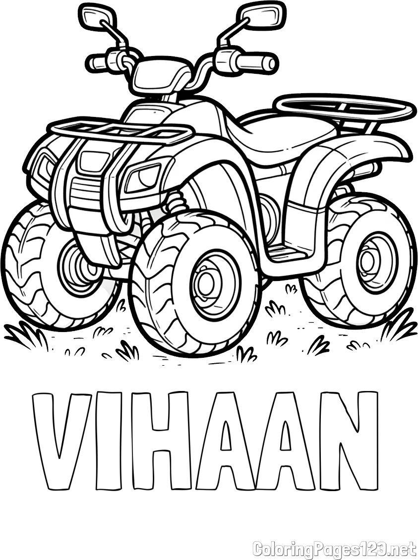 VIHAAN Coloring Page and Beautiful ATV Coloring Page