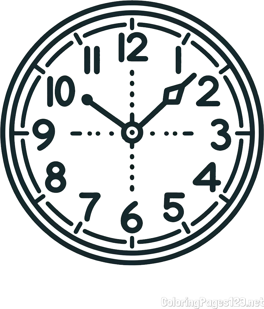 Wall Clock Coloring Page