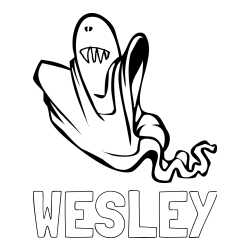 WESLEY Coloring Page alongside Funny Ghost Coloring Page for Kids