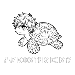 Online Created Coloring Page - WHY DOES THIS EXIST? Coloring Page and Coloring Page of Anime Turtle