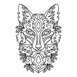 Wolf Mandala Coloring Page