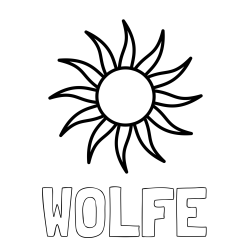Online Created Coloring Page - WOLFE Coloring Page and Simple Sun Coloring Page for Kids