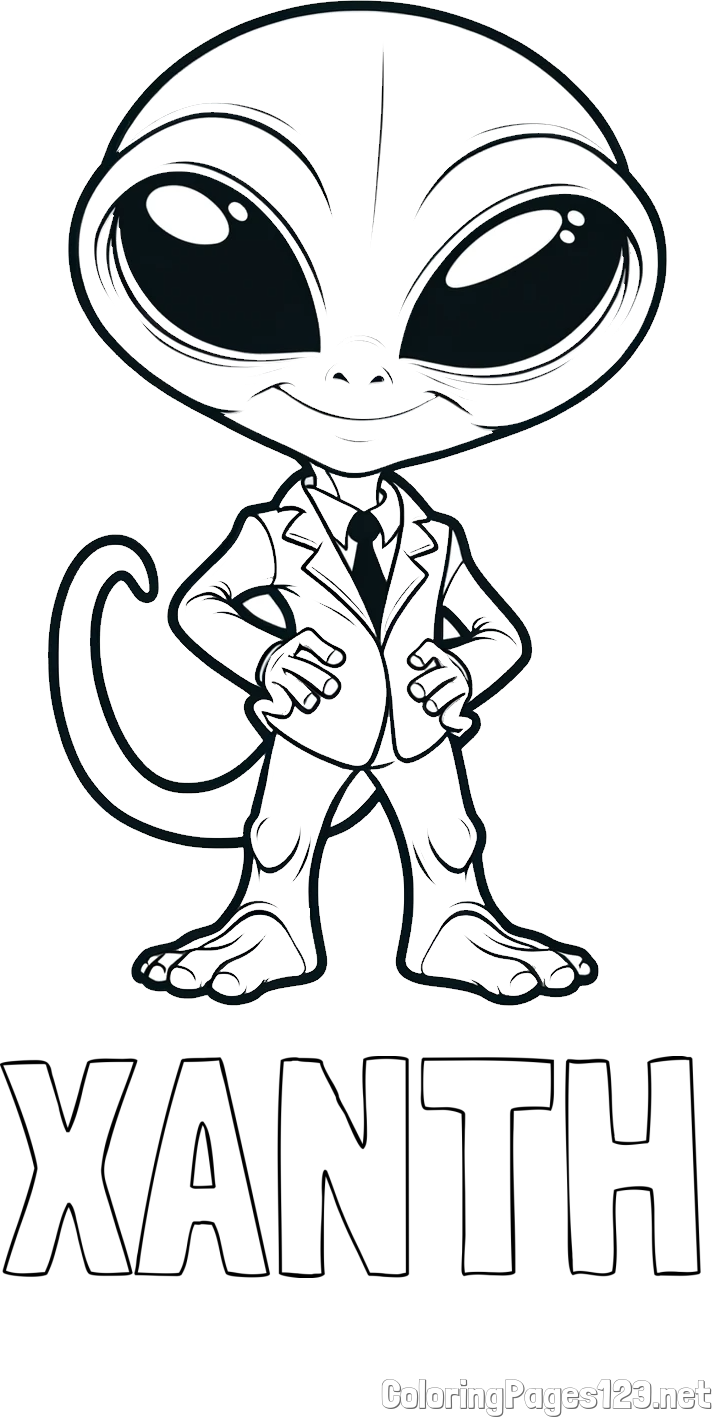 XANTH Coloring Page and Alien Coloring Page
