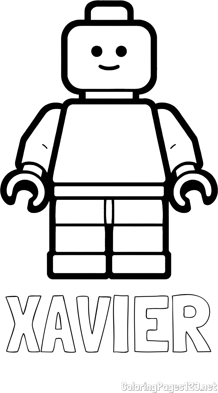 XAVIER Coloring Page and Easy LEGO Character Coloring Page