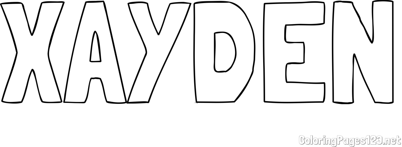 XAYDEN Coloring Page