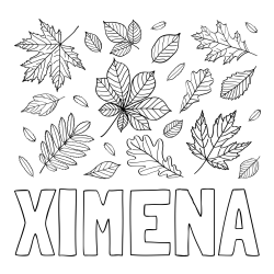 Online Created Coloring Page - XIMENA Coloring Page and Autumn Leaves Coloring Page