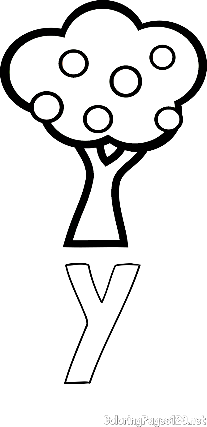 Y Coloring Page and Apple Tree Coloring Page