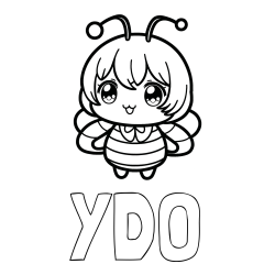 Online Created Coloring Page - YDO Coloring Page and Anime-Style Bee Coloring Page