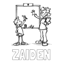 Online Created Coloring Page - ZAIDEN Coloring Page and School Coloring Page of a Teacher and a Student
