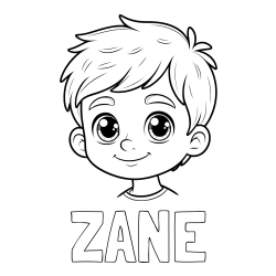 ZANE Coloring Page alongside Boy Face Coloring Page