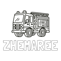 Online Created Coloring Page - ZHEMAREE Coloring Page and Coloring page of a fire truck