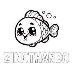 Online Created Coloring Page - ZINOTHANDO Coloring Page and Coloring Page of a Smiling Fish