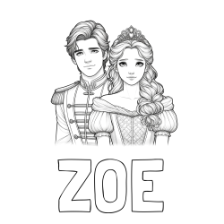 Online Created Coloring Page - ZOE Coloring Page and Coloring Page of a Prince and Princess