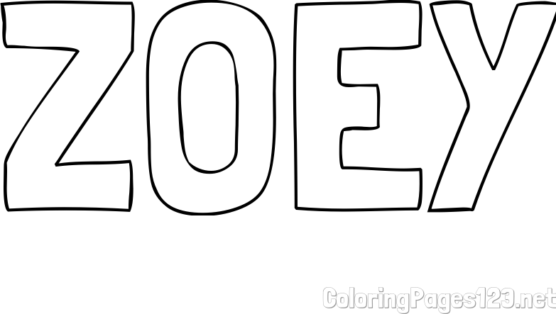 ZOEY Coloring Page